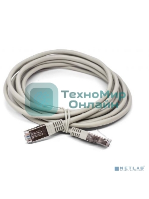 Кабель патч-корд Filum FL-F5-5M F/UTP 5e cat. 5м, 26AWG(7x0.16 мм), омедненный алюминий (CCA), PVC, серый