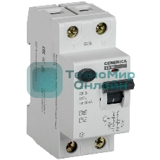 Выключатель дифференциального тока УЗО IEK MDV15-2-032-030 ВД1-63 2Р 32А 30мА GENERICA