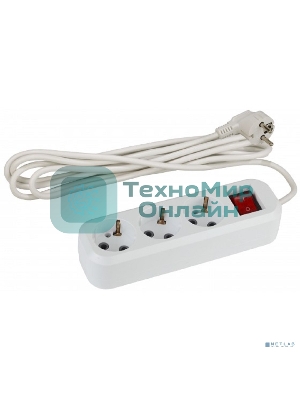 Удлинитель UX-3es-5m c заземлением, 3x0,75мм2, c выкл. 3гн, 5м | Б0035755 | ЭРА