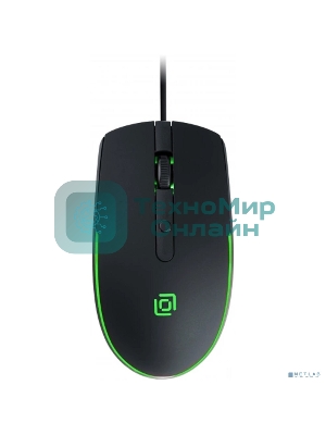 Мышь проводная Oklick 100M черный, 1600 dpi, USB, кнопки - 4
