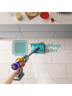 Пылесос вертикальный Dyson V15s Detect Submarine (448798-01) серый, питание от аккумулятора, 240 Вт, уборка влажная/сухая, пылесборник 0,76 л, работа от АКБ max 60 мин.