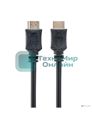 Кабель HDMI Cablexpert CC-HDMI4L-15M, 15м, v2.0, 19M/19M, серия Light, черный, позол.разъемы, экран, пакет