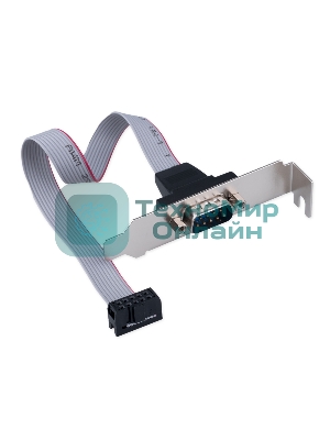 Планка на заднюю панель низкопрофильная Cablexpert CCDB9RECEPTACLE-LP, 1 порт COM/RS-232/DB9-M