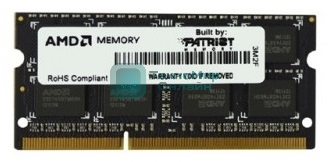 Оперативная память AMD Radeon R5, DDR3, 4GB, (1x4GB,), 1600MHz, CL11, SO-DIMM