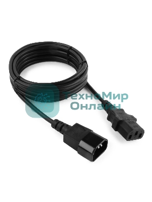 Кабель питания сист.блок-монитор Gembird 3.0м, черный, с зазем., пакет