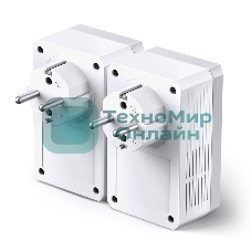 Сетевой адаптер TP-Link TL-PA4010PKIT AV600 Powerline Adapter with AC Pass Through Starter Kit, Ultra Compact Size, 500Mbps Powerline Datarate, 10/100Mbps Fast Ethernet, HomePlug AV, Green Powerline, Plug and Play