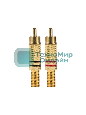 Разъем штекер PROconnect RCA металл пайка ZN черный/красный GOLD