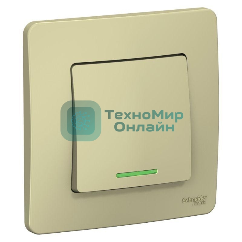 Выключатель 1-кл. СП Blanca (сх.1) 10А 250 В с подсветкой беж. SchE BLNVS010117
