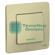 Выключатель 1-кл. СП Blanca (сх.1) 10А 250 В с подсветкой беж. SchE BLNVS010117