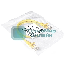 Патч-корд ExeGate EX286376RUS UTP-RJ45-RJ45-5e-0,5M-LSZH-YL, UTP, cat.5e, LSZH, 0.5м, желтый