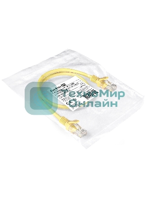Патч-корд ExeGate EX286376RUS UTP-RJ45-RJ45-5e-0,5M-LSZH-YL, UTP, cat.5e, LSZH, 0.5м, желтый