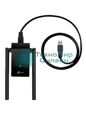 Адаптер TP-Link AC1300Mbps Dual-band High-Gain wireless USB adapter, 867Mbps at 5G and 400Mbps at 2.4G, two high gain antennas, USB 3.0, USB extension cable, support wave 2 MU-MIMO, full compatible with Windows and macOS.