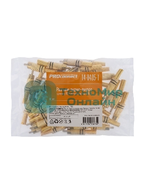 Разъем штекер PROconnect RCA металл пайка ZN черный/красный GOLD