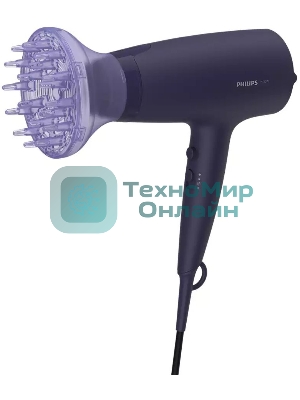 Фен Philips BHD360/20 черный/синий, 2100 Вт, ионизация