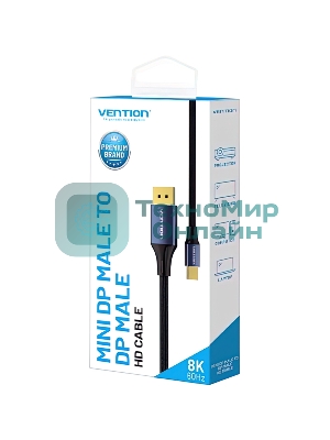 Кабель Vention DisplayPort v1.4 20M/Mini DP M - 1.5м