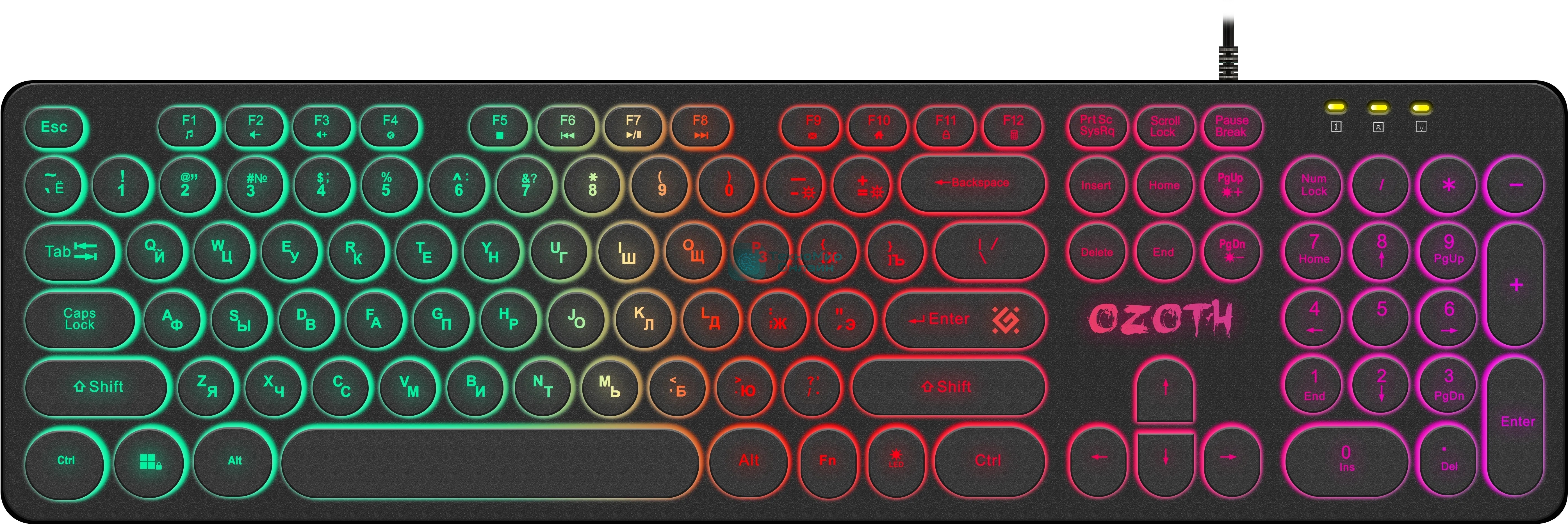 Клавиатура проводная Defender Ozoth GK-106, USB, черный