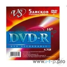 Диск DVD-R VS (PERFEO) 4.7 Gb, 16x, Конверт (5), (5/250)