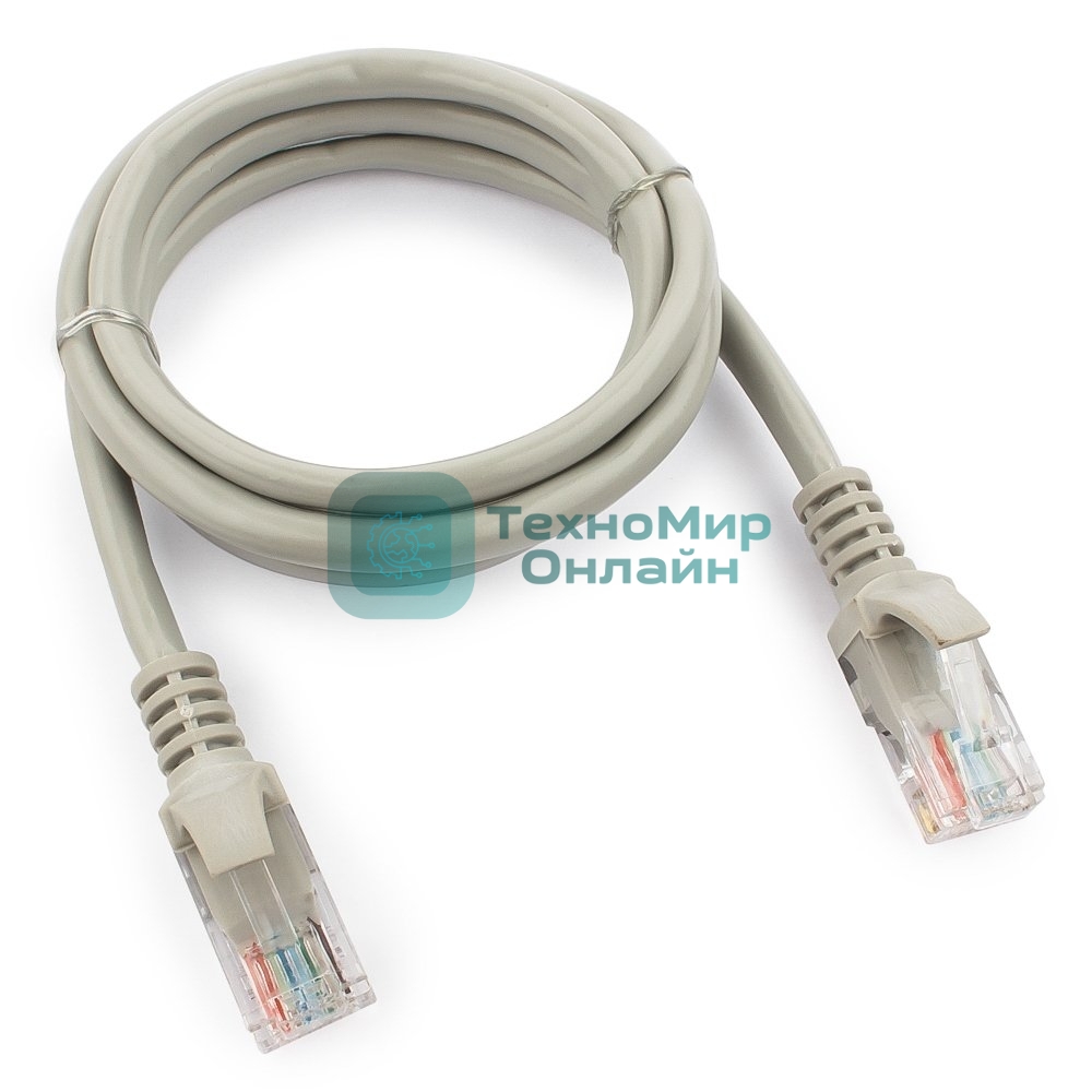 Патч-корд UTP Cablexpert cat.5e, 1м, литой, многожильный серый