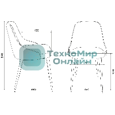 Стул для кухни Бюрократ KF-5_2 Light 19, комплект 2 шт серый металл черный на ножках