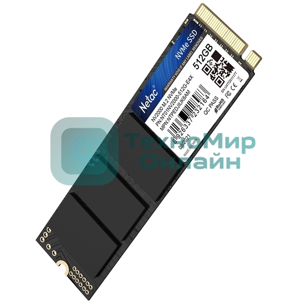 Накопитель SSD Netac NV2000, 512Gb, PCIe 3.0 x4, M.2 2280, NVMe, R/W 2500/1950