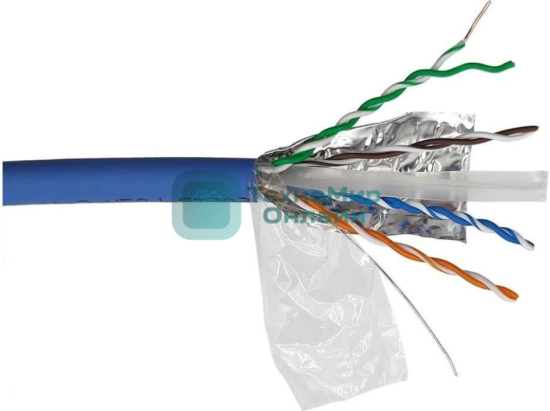 Кабель информационный Lanmaster LAN-6AFTP-LSZH-BL кат.6А F/UTP общий экран 4X2X23AWG LSZH внутренний 305м синий