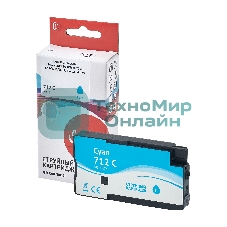 Картридж струйный Sakura 3ED67A (№712 Cyan) для HP, голубой, водорастворимый тип чернил, 29 мл.