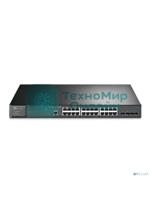 Коммутатор JetStream 28-port Gigabit L2+ Managed Switch with 24-port PoE+, PoE budget up to 384W, support SDN