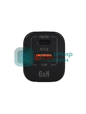 Сетевое зарядное устройство GOPOWER 1USB+1TYPE-C 35W QC3.0 00-00028403 черный