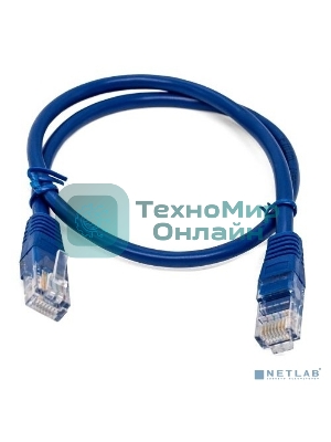 Кабель патч-корд, Filum FL-U6-0.5M-BL U/UTP 6 cat. 0.5м, 26AWG(7x0.16 мм), омедненный алюминий (CCA), PVC, синий