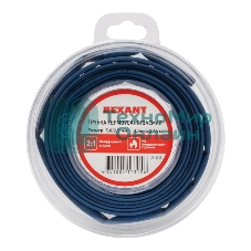 Трубка термоусаживаемая Rexant 5,0/2,5 мм синяя, ролик 2,44 м