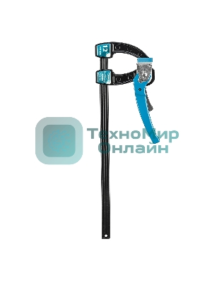 Струбцина реечная Gross быстрозажимная, металлический корпус, рычажный храповый механизм, 12