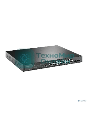 Коммутатор JetStream 28-port Gigabit L2+ Managed Switch with 24-port PoE+, PoE budget up to 384W, support SDN