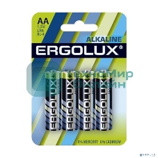 Элемент питания алкалиновый Ergolux LR6 BL-4 LR6 BL-4 1.5В Alkaline (блист.4шт)