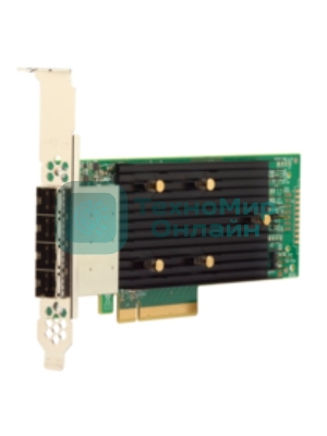 Адаптер HBA SAS 9400-16e SGL (05-50013-00), PCIe 3.1 x8 LP, Tri-Mode SAS/SATA/NVMe 12G HBA, 16port(2*ext SFF8644), 3416 IOC