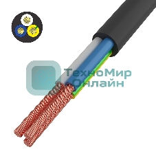 Провод соединительный ПВС Rexant 3x1,5 мм², черный, длина 10 метров, ГОСТ 7399-97