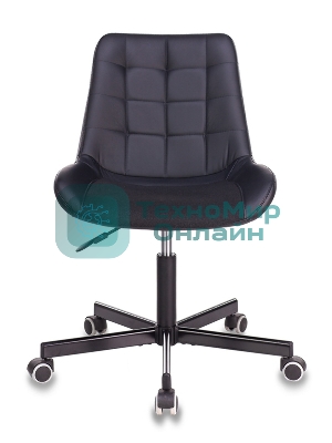 Кресло компьютерное Бюрократ CH-350M/BLACK без подлокотников, черный, искусст.кожа/ткань, крестовина хром