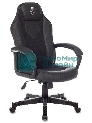 Кресло игровое Zombie GAME 17 черный, текстиль/эко.кожа, крестовина пластик