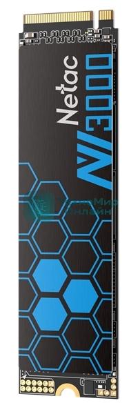 Накопитель SSD Netac NV3000, 500Gb, PCIe 3.0 x4, M.2 2280, NVMe, R/W 3000/2100, с радиатором