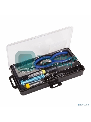Набор для пайки Rexant (USB паяльник 8 Вт, кусачки, тонкогубцы, подставка, припой, отвертка)