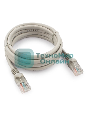 Патч-корд UTP Cablexpert cat.5e, 2м, литой, многожильный, серый