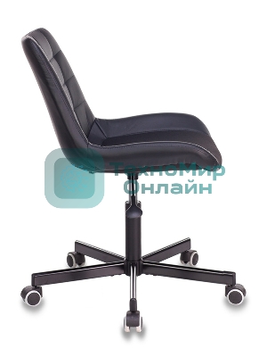 Кресло компьютерное Бюрократ CH-350M/BLACK без подлокотников, черный, искусст.кожа/ткань, крестовина хром