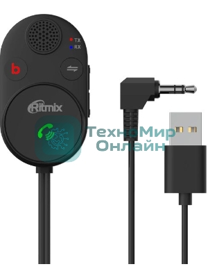 Автомобильный FM-модулятор Ritmix BTR-200 черный BT USB (80002461)