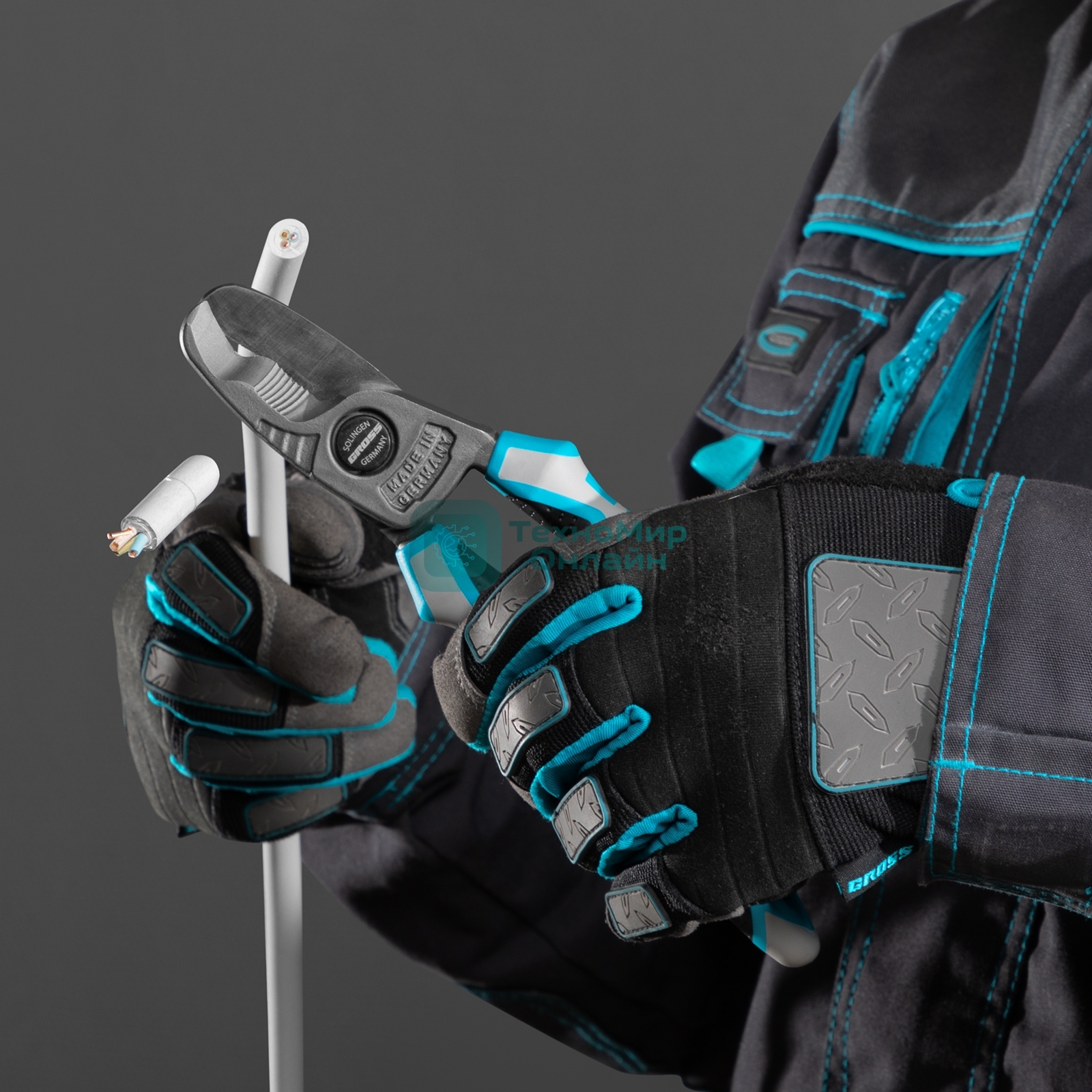 Кабелерез Gross трехкомпонентные рукоятки, 210 мм