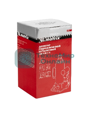 Домкрат гидравлический бутылочный Matrix, 10 т, h подъема 230–460 мм