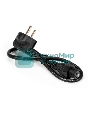 Кабель питания ноутбуков ExeGate Special PC5-0,5S (Евровилка Schuko->C5, 3*0.75мм2, CCA, черный, 0.5м)