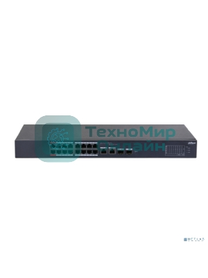Коммутатор Dahua DH-CS4218-16ET-240 (L2) 16x100 Мбит/с 2xКомбо(1000BASE-T/SFP) 2SFP 16PoE 240W управляемый