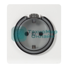 Розетка Kranz ROUND 1-ая с/з с/у, со шторками и крышкой 16А перламутр