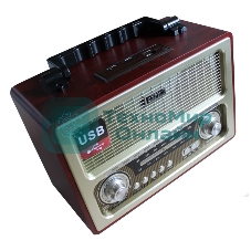 БЗРП РП-312 USB, SD, microSD, стереозвук(Диапазон УКВ 64-108 Мгц/СВ-530-1600Кгц/КВ-5,6-18,3 Мгц, USB, функция записи, слот под SDкарту, МР3, 6В/220В, стереозвук, размер 275х130х185 мм.)