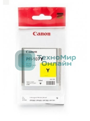 Картридж струйный Canon PFI-107Y (6708B001) желтый (130 мл) для Canon iP F680/685/780/785