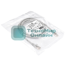 Патч-корд ExeGate EX286383RUS UTP-RJ45-RJ45-5e-2M-LSZH-GY, UTP, cat.5e, LSZH, 2м, серый